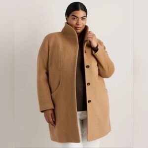 NWOT Quince wool Cashmere Cocoon Coat 2X Camel Quiet Luxury
